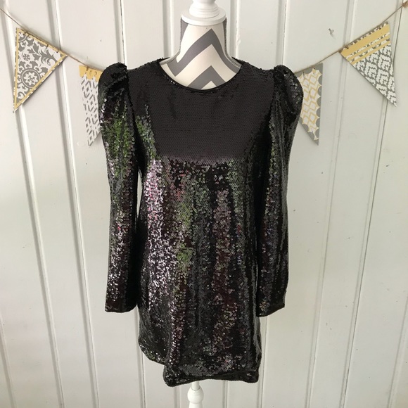 Impressions Dresses & Skirts - Impressions Black Sequins in Soho Shift Dress